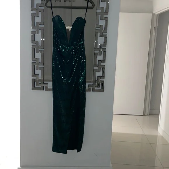 michael costello green dress Kate main image 0